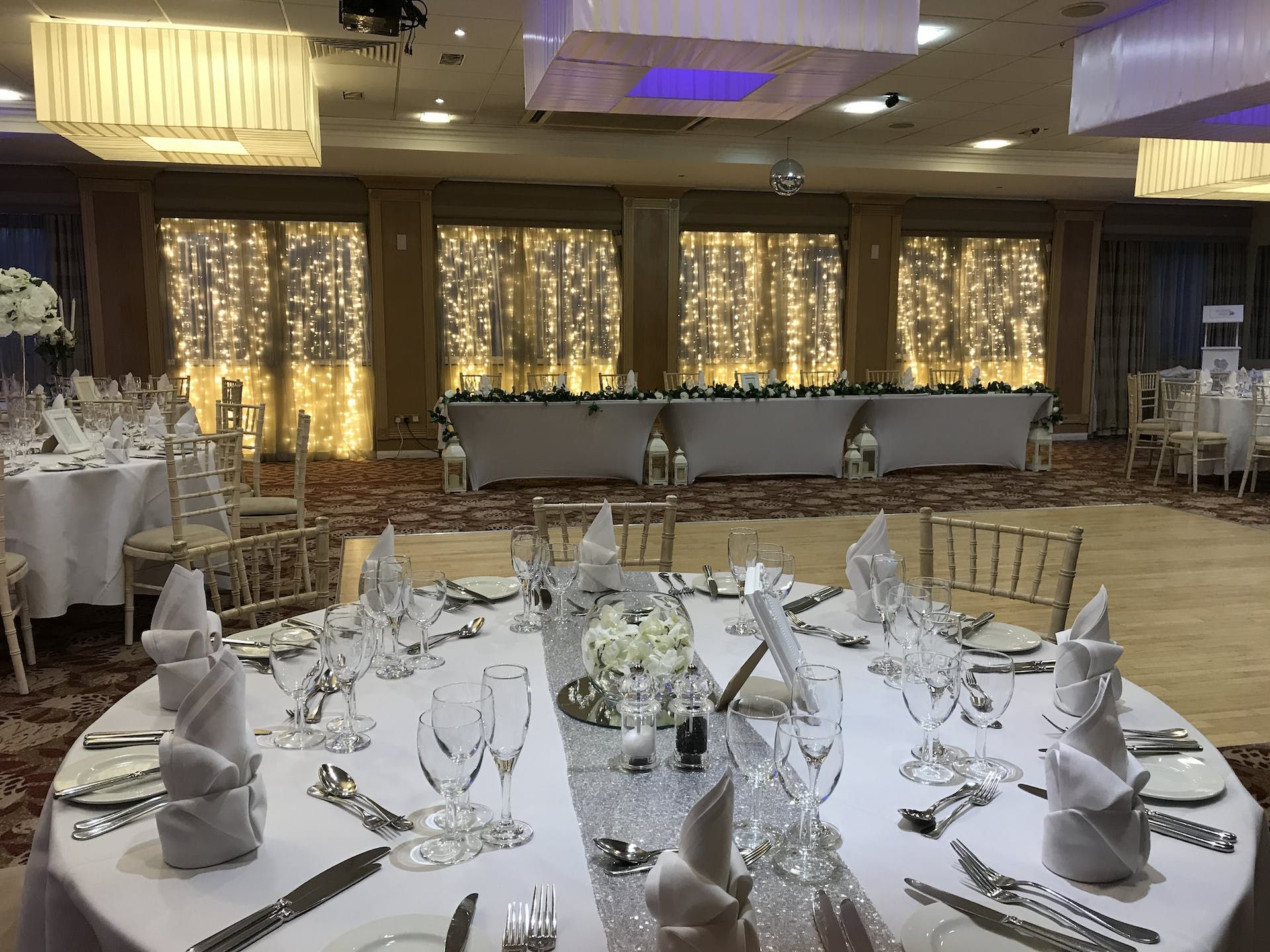 Restaurant table for a romantic dinner