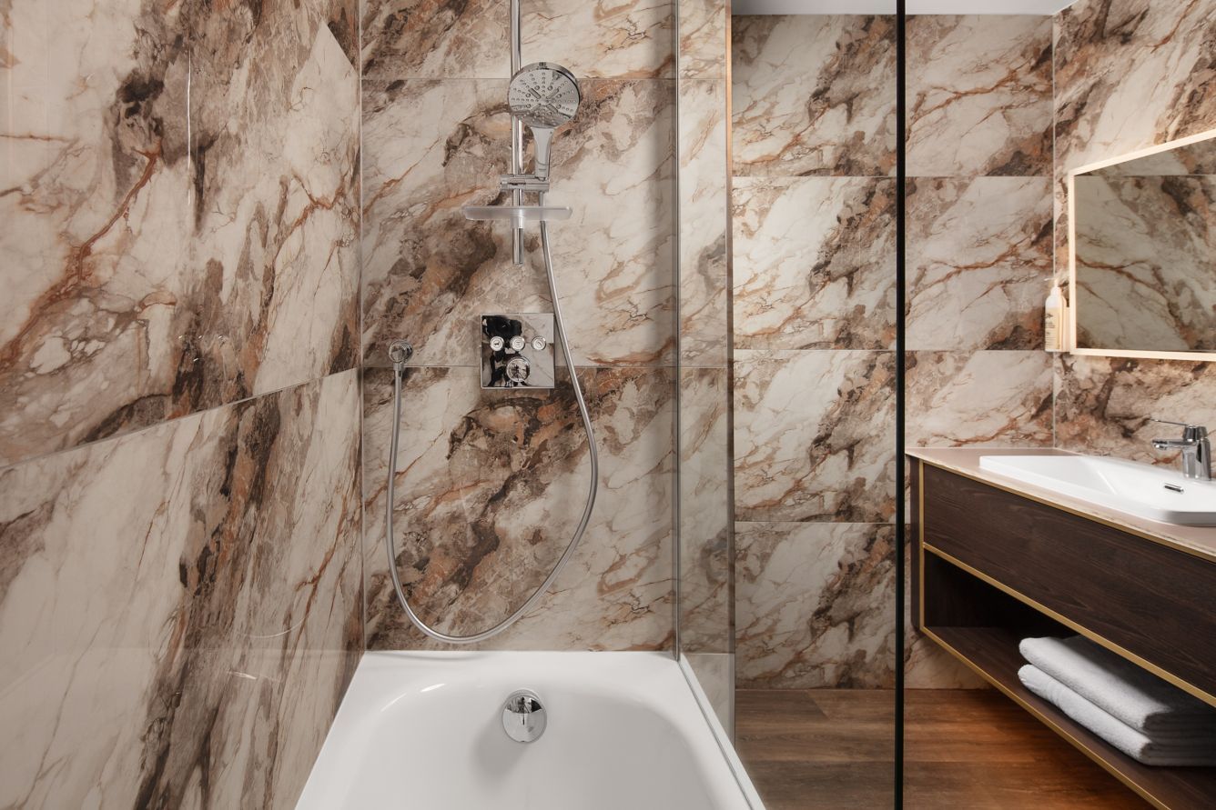 Bathroom in the Executive Two King Guest Room