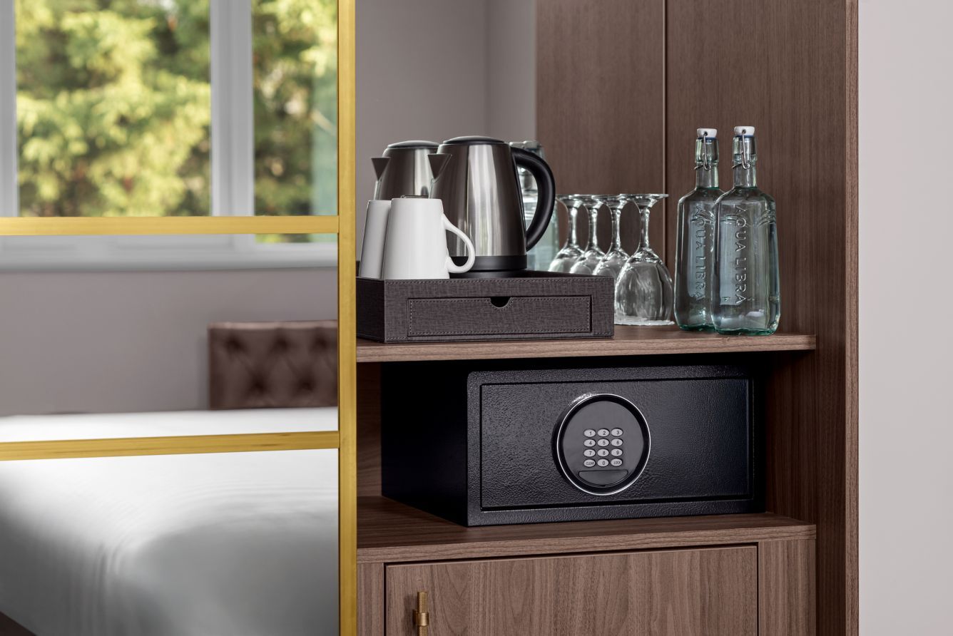 Desk and amenities in the Executive Two King Guest Room